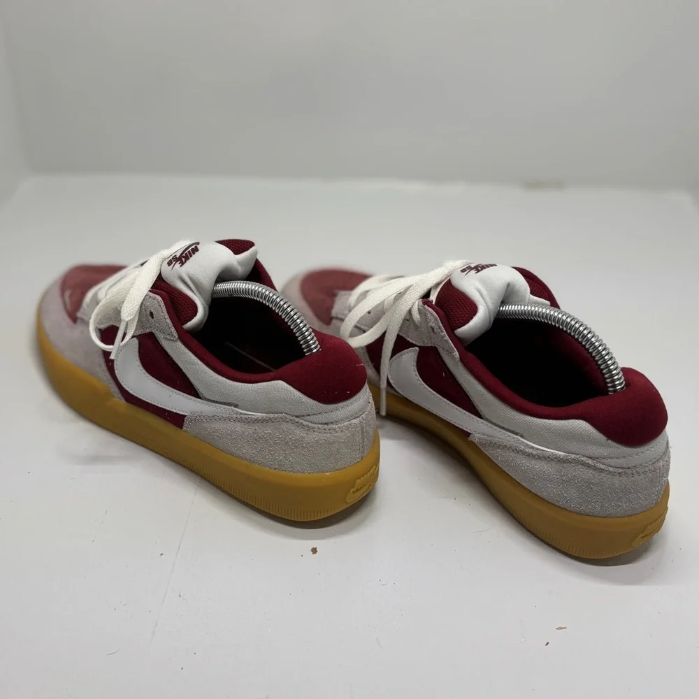 Nike SB Force 58 Red White Gum Sole Suede Sneakers Men’s 8.5 Skate Shoes - Picture 6 of 15